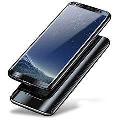 Handyhülle Hülle Kunststoff Schutzhülle Tasche Matt Vorder und Rückseite 360 Grad A01 für Samsung Galaxy Note 8 Duos N950F Schwarz