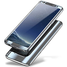 Handyhülle Hülle Kunststoff Schutzhülle Tasche Matt Vorder und Rückseite 360 Grad A01 für Samsung Galaxy Note 8 Silber