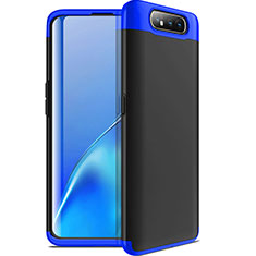 Handyhülle Hülle Kunststoff Schutzhülle Tasche Matt Vorder und Rückseite 360 Grad C01 für Samsung Galaxy A80 Blau und Schwarz