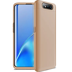 Handyhülle Hülle Kunststoff Schutzhülle Tasche Matt Vorder und Rückseite 360 Grad C01 für Samsung Galaxy A80 Gold