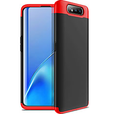 Handyhülle Hülle Kunststoff Schutzhülle Tasche Matt Vorder und Rückseite 360 Grad C01 für Samsung Galaxy A80 Rot und Schwarz