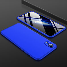 Handyhülle Hülle Kunststoff Schutzhülle Tasche Matt Vorder und Rückseite 360 Grad für Apple iPhone XR Blau