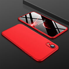Handyhülle Hülle Kunststoff Schutzhülle Tasche Matt Vorder und Rückseite 360 Grad für Apple iPhone XR Rot