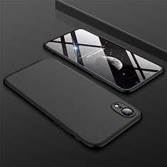 Handyhülle Hülle Kunststoff Schutzhülle Tasche Matt Vorder und Rückseite 360 Grad für Apple iPhone XR Schwarz