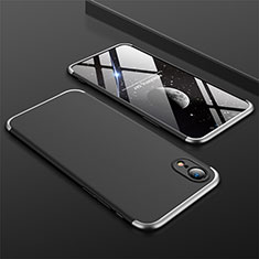 Handyhülle Hülle Kunststoff Schutzhülle Tasche Matt Vorder und Rückseite 360 Grad für Apple iPhone XR Silber und Schwarz