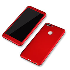 Handyhülle Hülle Kunststoff Schutzhülle Tasche Matt Vorder und Rückseite 360 Grad für Huawei Enjoy 7S Rot