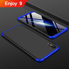 Handyhülle Hülle Kunststoff Schutzhülle Tasche Matt Vorder und Rückseite 360 Grad für Huawei Enjoy 9 Blau und Schwarz