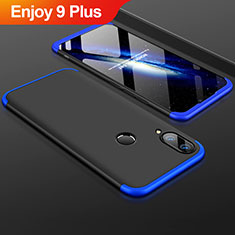 Handyhülle Hülle Kunststoff Schutzhülle Tasche Matt Vorder und Rückseite 360 Grad für Huawei Enjoy 9 Plus Blau und Schwarz