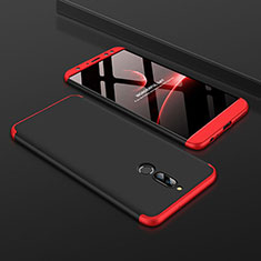Handyhülle Hülle Kunststoff Schutzhülle Tasche Matt Vorder und Rückseite 360 Grad für Huawei G10 Rot und Schwarz