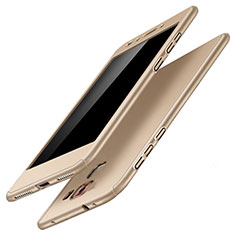 Handyhülle Hülle Kunststoff Schutzhülle Tasche Matt Vorder und Rückseite 360 Grad für Huawei Honor 7 Dual SIM Gold