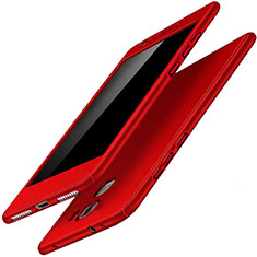 Handyhülle Hülle Kunststoff Schutzhülle Tasche Matt Vorder und Rückseite 360 Grad für Huawei Honor 7 Dual SIM Rot