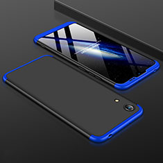 Handyhülle Hülle Kunststoff Schutzhülle Tasche Matt Vorder und Rückseite 360 Grad für Huawei Honor 8A Blau und Schwarz