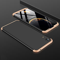 Handyhülle Hülle Kunststoff Schutzhülle Tasche Matt Vorder und Rückseite 360 Grad für Huawei Honor 8A Gold und Schwarz