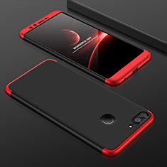 Handyhülle Hülle Kunststoff Schutzhülle Tasche Matt Vorder und Rückseite 360 Grad für Huawei Honor 9 Lite Rot und Schwarz