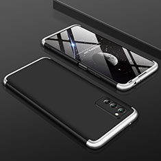 Handyhülle Hülle Kunststoff Schutzhülle Tasche Matt Vorder und Rückseite 360 Grad für Huawei Honor V30 5G Silber und Schwarz