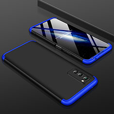 Handyhülle Hülle Kunststoff Schutzhülle Tasche Matt Vorder und Rückseite 360 Grad für Huawei Honor View 30 5G Blau und Schwarz