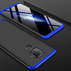 Handyhülle Hülle Kunststoff Schutzhülle Tasche Matt Vorder und Rückseite 360 Grad für Huawei Mate 30 Lite Blau und Schwarz