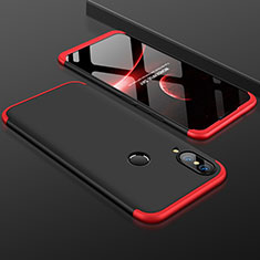 Handyhülle Hülle Kunststoff Schutzhülle Tasche Matt Vorder und Rückseite 360 Grad für Huawei Nova 3e Rot und Schwarz