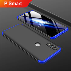 Handyhülle Hülle Kunststoff Schutzhülle Tasche Matt Vorder und Rückseite 360 Grad für Huawei P Smart (2019) Blau und Schwarz