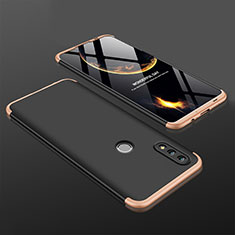 Handyhülle Hülle Kunststoff Schutzhülle Tasche Matt Vorder und Rückseite 360 Grad für Huawei P Smart (2019) Gold und Schwarz