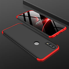 Handyhülle Hülle Kunststoff Schutzhülle Tasche Matt Vorder und Rückseite 360 Grad für Huawei P Smart (2019) Rot und Schwarz