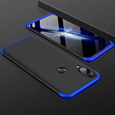 Handyhülle Hülle Kunststoff Schutzhülle Tasche Matt Vorder und Rückseite 360 Grad für Huawei P Smart+ Plus Blau und Schwarz