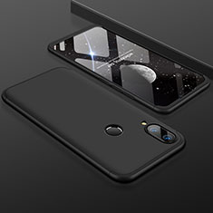 Handyhülle Hülle Kunststoff Schutzhülle Tasche Matt Vorder und Rückseite 360 Grad für Huawei P Smart+ Plus Schwarz