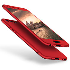 Handyhülle Hülle Kunststoff Schutzhülle Tasche Matt Vorder und Rückseite 360 Grad für Huawei P10 Rot