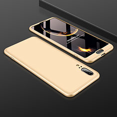 Handyhülle Hülle Kunststoff Schutzhülle Tasche Matt Vorder und Rückseite 360 Grad für Huawei P20 Gold