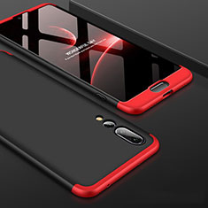 Handyhülle Hülle Kunststoff Schutzhülle Tasche Matt Vorder und Rückseite 360 Grad für Huawei P20 Pro Rot und Schwarz