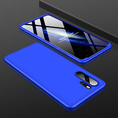 Handyhülle Hülle Kunststoff Schutzhülle Tasche Matt Vorder und Rückseite 360 Grad für Huawei P30 Pro Blau