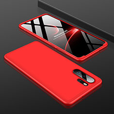 Handyhülle Hülle Kunststoff Schutzhülle Tasche Matt Vorder und Rückseite 360 Grad für Huawei P30 Pro Rot