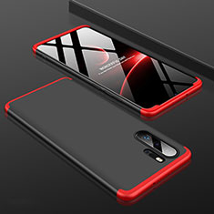 Handyhülle Hülle Kunststoff Schutzhülle Tasche Matt Vorder und Rückseite 360 Grad für Huawei P30 Pro Rot und Schwarz