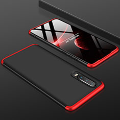 Handyhülle Hülle Kunststoff Schutzhülle Tasche Matt Vorder und Rückseite 360 Grad für Huawei P30 Rot und Schwarz