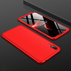 Handyhülle Hülle Kunststoff Schutzhülle Tasche Matt Vorder und Rückseite 360 Grad für Huawei Y7 Pro (2019) Rot