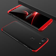 Handyhülle Hülle Kunststoff Schutzhülle Tasche Matt Vorder und Rückseite 360 Grad für OnePlus 5T A5010 Rot und Schwarz