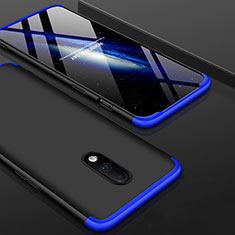 Handyhülle Hülle Kunststoff Schutzhülle Tasche Matt Vorder und Rückseite 360 Grad für OnePlus 7 Blau und Schwarz
