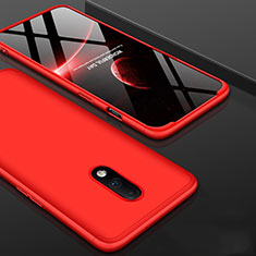 Handyhülle Hülle Kunststoff Schutzhülle Tasche Matt Vorder und Rückseite 360 Grad für OnePlus 7 Rot