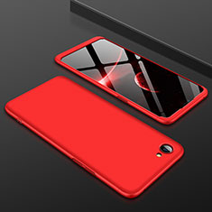 Handyhülle Hülle Kunststoff Schutzhülle Tasche Matt Vorder und Rückseite 360 Grad für Oppo A3 Rot