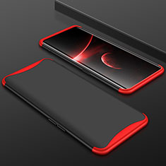 Handyhülle Hülle Kunststoff Schutzhülle Tasche Matt Vorder und Rückseite 360 Grad für Oppo Find X Rot und Schwarz