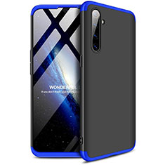 Handyhülle Hülle Kunststoff Schutzhülle Tasche Matt Vorder und Rückseite 360 Grad für Realme X2 Blau und Schwarz