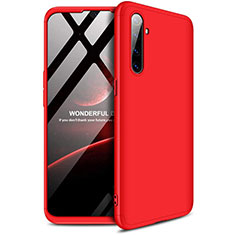 Handyhülle Hülle Kunststoff Schutzhülle Tasche Matt Vorder und Rückseite 360 Grad für Realme X2 Rot