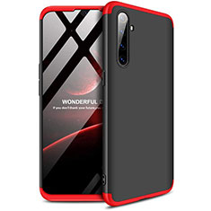 Handyhülle Hülle Kunststoff Schutzhülle Tasche Matt Vorder und Rückseite 360 Grad für Realme X2 Rot und Schwarz