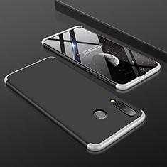 Handyhülle Hülle Kunststoff Schutzhülle Tasche Matt Vorder und Rückseite 360 Grad für Samsung Galaxy A30 Silber und Schwarz