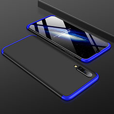 Handyhülle Hülle Kunststoff Schutzhülle Tasche Matt Vorder und Rückseite 360 Grad für Samsung Galaxy A50S Blau und Schwarz