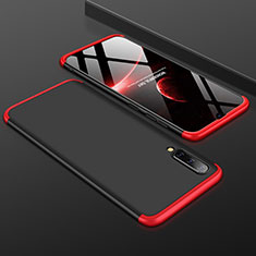 Handyhülle Hülle Kunststoff Schutzhülle Tasche Matt Vorder und Rückseite 360 Grad für Samsung Galaxy A50S Rot und Schwarz