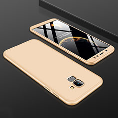 Handyhülle Hülle Kunststoff Schutzhülle Tasche Matt Vorder und Rückseite 360 Grad für Samsung Galaxy A6 (2018) Dual SIM Gold