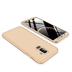 Handyhülle Hülle Kunststoff Schutzhülle Tasche Matt Vorder und Rückseite 360 Grad für Samsung Galaxy A6 Plus Gold