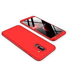 Handyhülle Hülle Kunststoff Schutzhülle Tasche Matt Vorder und Rückseite 360 Grad für Samsung Galaxy A6 Plus Rot