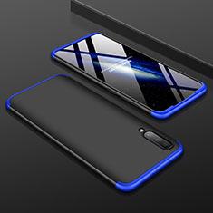 Handyhülle Hülle Kunststoff Schutzhülle Tasche Matt Vorder und Rückseite 360 Grad für Samsung Galaxy A70 Blau und Schwarz
